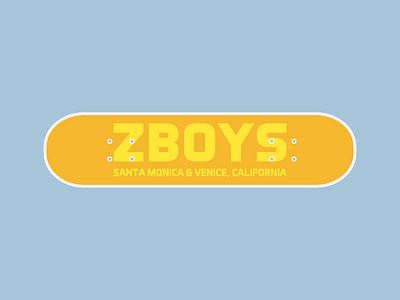 ZBoys Skateboard Design badge clean icon red skateboard sun surf vector zboys