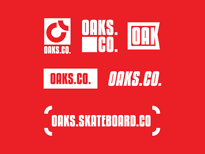OAKS Brand Elements branding concepts logo red skateboard