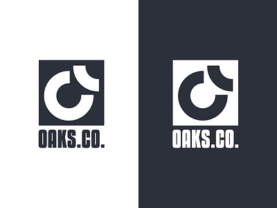 OAKS B&W Logo black branding concepts logo red skateboard white