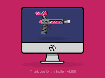 Great to be part of Dribbble! colour design dribbbleblaster dribbbleinvite excited illustrate raygun thankyou welcome