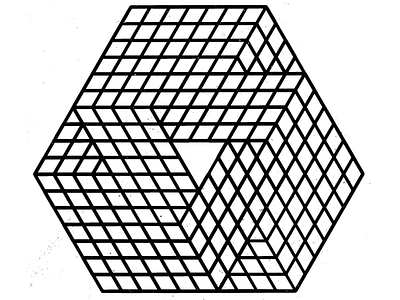 Knot black line geometric isometric. grid line drawing