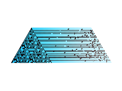 Randomised extruded triangle geometric gradient illustration pattern random triangle