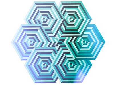 Overlapping hexagons abstract geometric illustration pattern