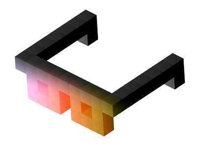 Glasses cubes geometric gradient illustration isometric