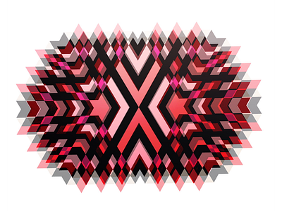 Red spiky shape abstract geometric illustration symmetry
