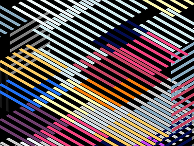Coloured stripes colour illustration isometric pattern random