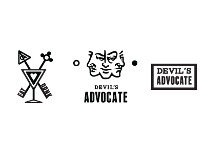 Devils Advocate - More Marks branding bw icons janus faced logo masonic secrets