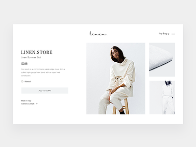 Linen Store branding design e comerce fashion flat grid icon minimalism product store studio the glyph typogaphy ui ux vector web web design website white