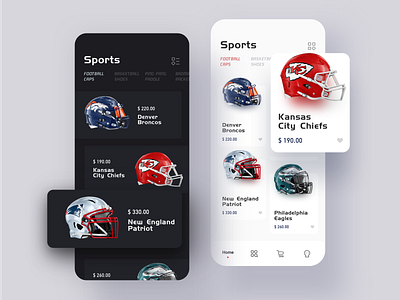 Sports Goods Store App app application branding card carton design illustration iphone x minimal prototype ui ux