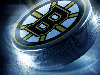 Boston Bruins Puck Illustration 3d boston bruins compositing detailed hockey ice illustration photoshop puck sports team