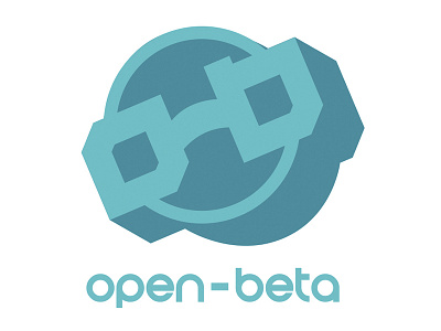 Open-beta Branding 2d 3d branding icon illustration illustrator logo nerd retro sketch teal tech