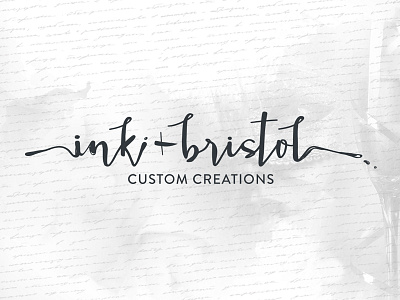 Ink & Bristol Branding branding design illustration ink invitations logo mark script typography website
