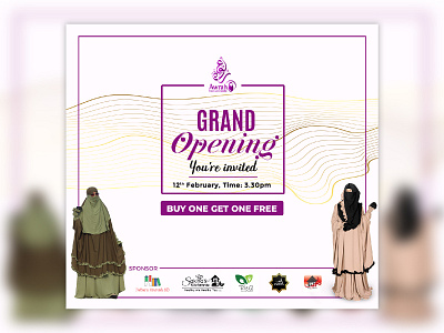 Awrah shop Grand Opening. clothing clothing design creative design flat graphic minimal shop simple women clothing