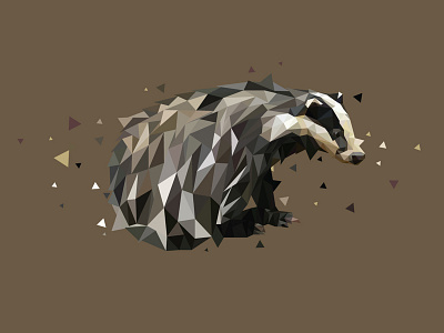 Badger animal badger illustration low poly lowploy nature vector wildlife