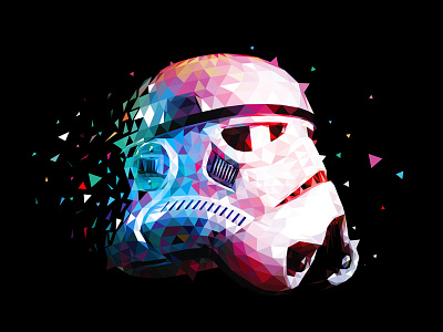 Low Poly Stormtrooper empire helmet illustration low poly lowpoly star wars stormtrooper vector