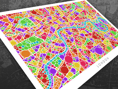 London Map abstract contemporary dots london london map map rainbow