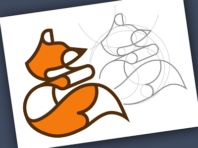 Fox Logo fold fox line art logo wip work in progress