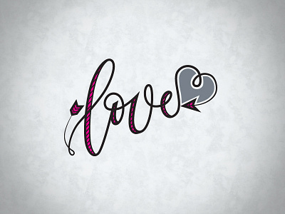 Love Is All You Need arrow calligraphy illustration. vector lettering love
