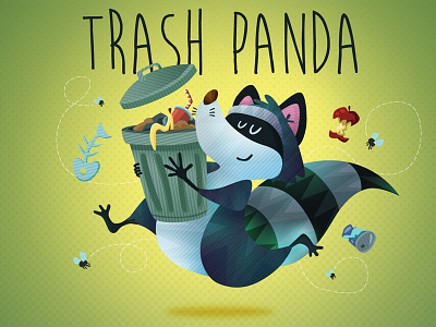 Trash Panda animal character childrens book illustration childrens illustration illustration raccoon texture trash panda trashpanda