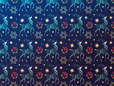 Christmas Pattern christmas christmas pattern christmas wallpaper christmas wrapping paper design festive festive pattern illustration pattern reindeer stars vector wallpaper wrapping paper wreath
