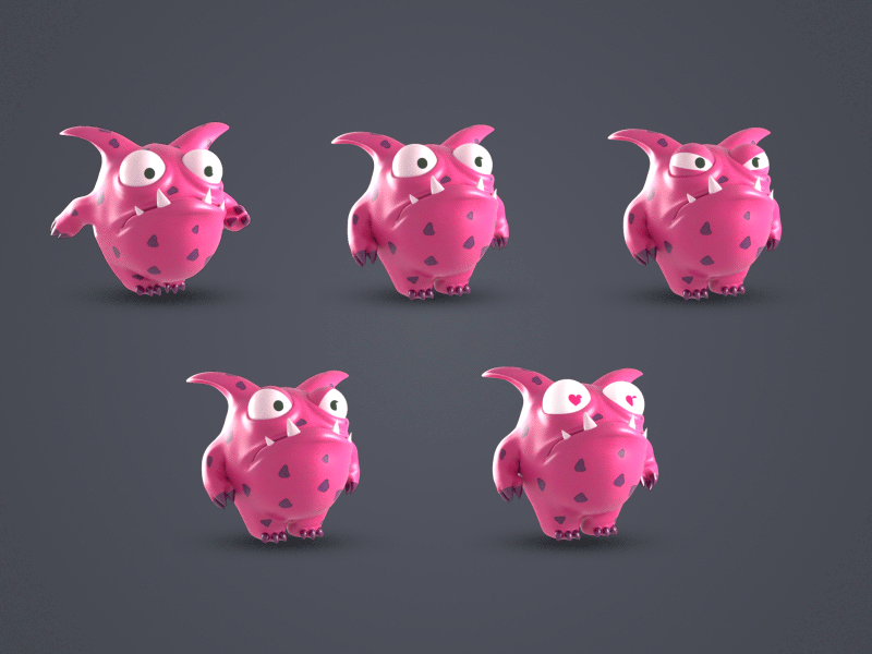 Character design Animations concept design concept art character design 3d modeling animation pink monster maya design concept 3d