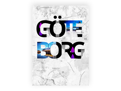 Rainy ol' Gothenburg art city gothenburg illustration map oil poster rain smog typography