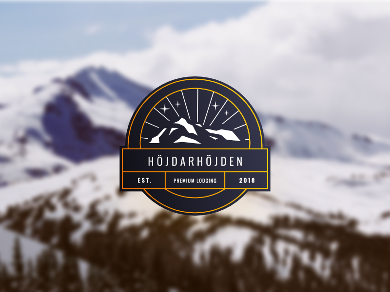 Highroller Heights flat design design illustration brand badge ski skiing snow mountain
