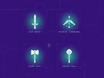 Cut the Circuit blue circuit flat design green icons illustration sci fi tech weapons