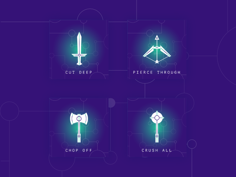 Cut the Circuit flat design circuit tech green blue illustration sci-fi icons weapons