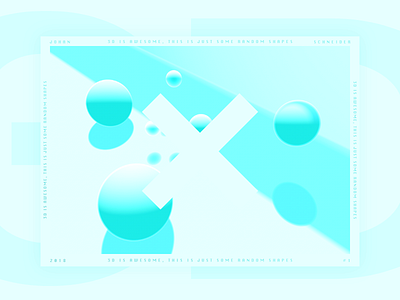 3D #1 3d clean cyan design gradient illustration light poster shadow sphere