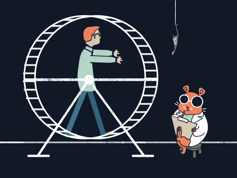 Hamster Wheel Gif 2d animation animation cartoon design editorial art gif illustration vector