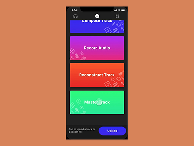 Mobile Mastering music music app sezmic ui upload