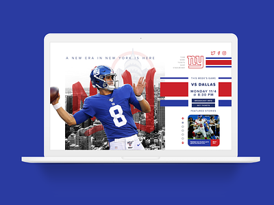 New York Giants Landing Page design football giants landing page ui landingpage landingpagedesign newyork ui ux web