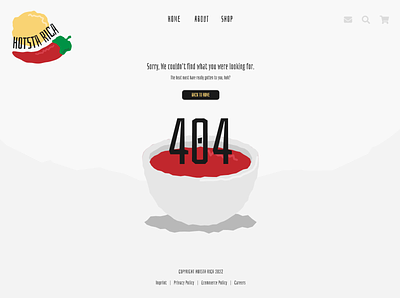 Hot Sauce 404 404 branding design graphic hot sauce landing page ui ux web