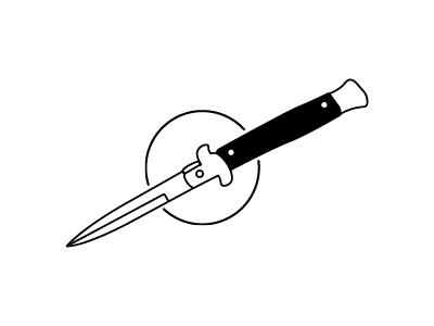 Issa Knife dark illustration knife linework simple switchblade