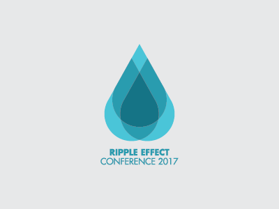 Ripple Effect Conference Logo cause michigan flint blue geometric branding logo