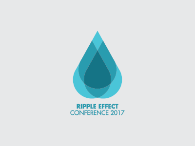 Ripple Effect Conference Logo blue branding cause flint geometric logo michigan
