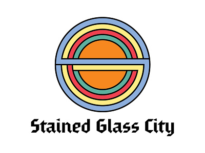 Stained Glass City Logo band bands colorful design logo logotype music retro simple stained glass vector