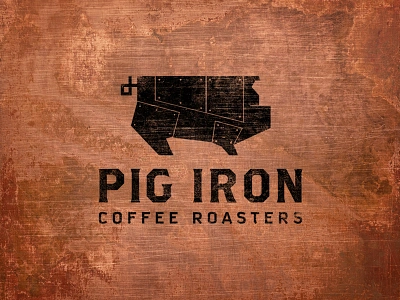 Pig Iron Coffee Roasters branding coffee copper design id iron logo pig roasters