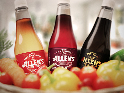 Allen's Vinegar branding cider logo malt packaging vinegar wine wordmark