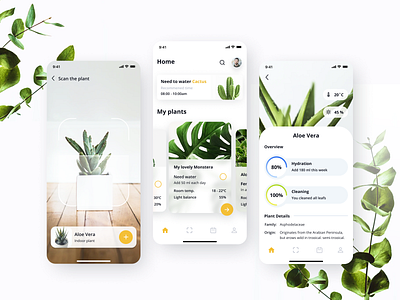Plant Application app app design design ios ios app plant plants popular scanner style ui ui design uiux ux