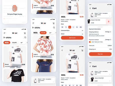 Clothing shop app design