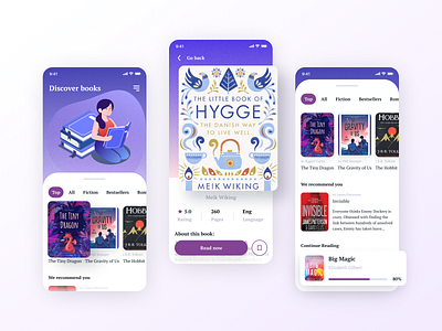 E-Book App app app concept book design design app design art ebook ecommerce illustration mobile popular reading reading app ui ux