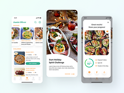 Jamie Oliver Cooking App app app design application cook cookbook cooking food food app popular recipe recipe app recipe book recipes ui uiux ux