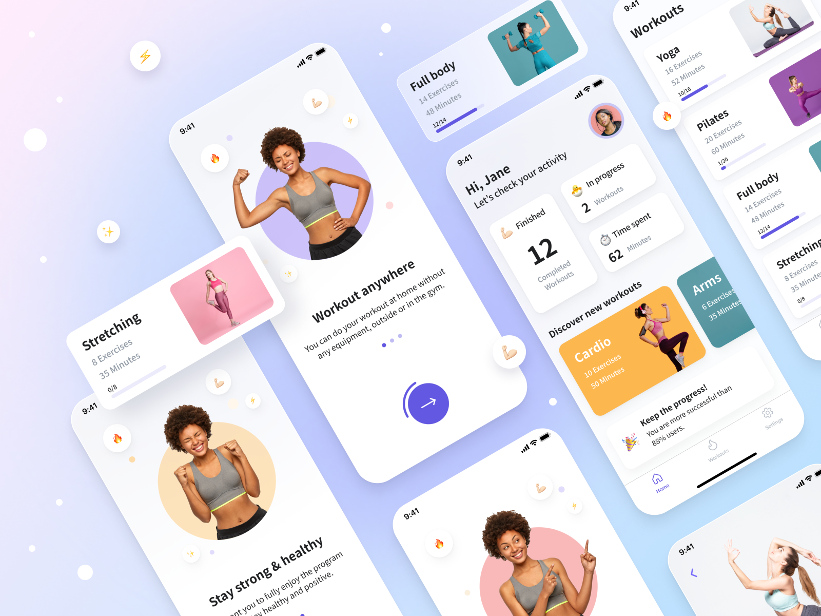 Fitness app by Alessia Korman for Perpetio on Dribbble