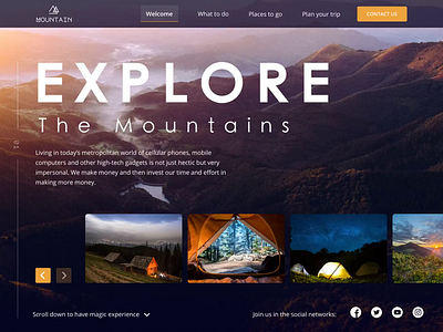 Explore ∞ TravelSite animation branding color design design app explore illustration landing site style travel trip uidesign uiux web