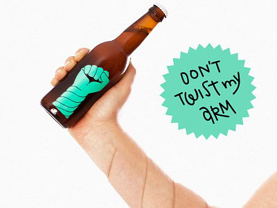 Don't twist my arm beer beerlabel clean contemporary label