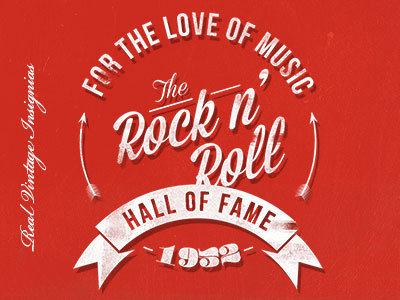 Rock'n Roll Insignia black insignia logo photoshop print print design psd retro sticker vintage web design white