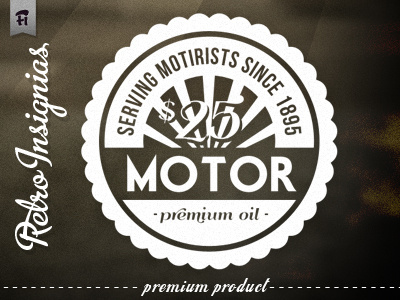 Retro Badge badge banner logo monochromatic monogram print psd retro sticker vintage