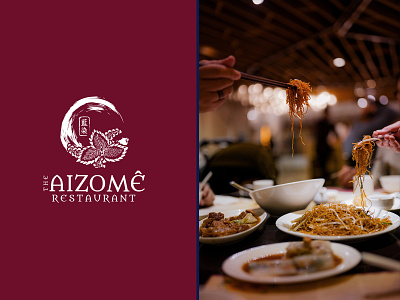 The Aizome Restaurant branding chinese food chinese style design food food logo icon illustration logo logo design restaurant restaurant logo the aizome restaurant logo typography usman usman chaudhery vector